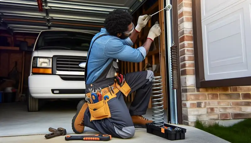 Garage Door Spring Repair in Wellesley